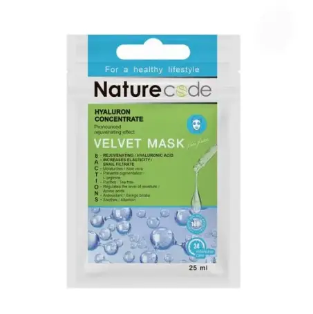 Тканевая маска для лица Nature Code Velvet Mask Гиалурон концентрат, 25 мл