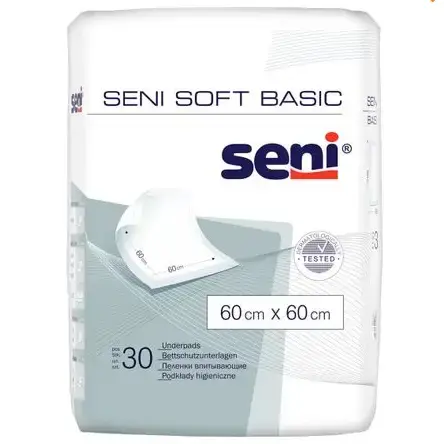 Пеленки Seni Soft Basic одноразовые гигиенические 60х60 см, 30 шт