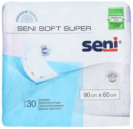 Пеленки Seni Soft Super одноразовые гигиенические 90х60 см, 30 шт