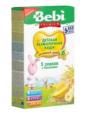 КАША Б/МОЛОЧН. BEBI PREMIUM 5 злаков с бананом 200 г