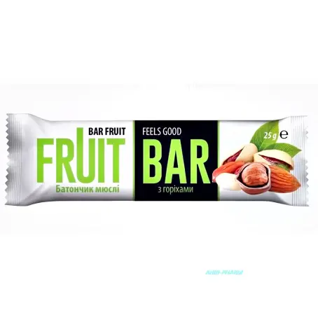 БАТОНЧИК МЮСЛИ FRUIT BAR Орехи 25 г