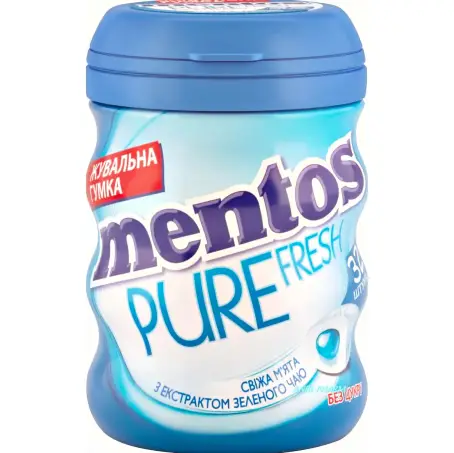 ЖУВАЛ. ДРАЖЖЕ MENTOS PURE FRESH М'ята 56 г банка