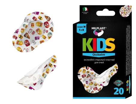 ПЛАСТ. MILPLAST KIDS occlusive для очей 5,9 х 8,5 см №20 стер.