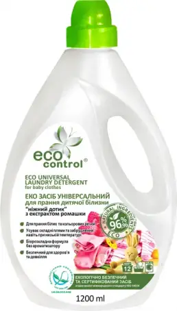 ЗАСІБ ДЛЯ ПРАННЯ ДИТ.БІЛИЗНИ ECO Control "Ніжний дотик" з екст.ром. 1200 мл