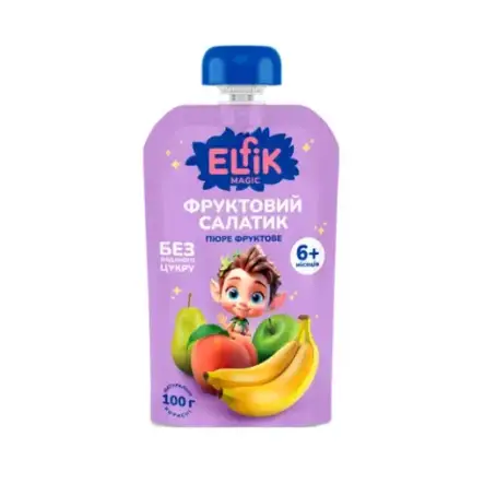 Пюре Elfik Magic "Фруктовый салатик", 100 г, doy-pack