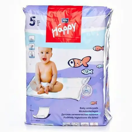 ПЕЛЕНКИ ДЛЯ МЛАДЕНЦЕВ HAPPY BELLA BABY 90 см х 60 см №5