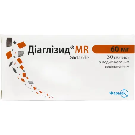 Диабетон MR 60 мг таблетки с модифицированным высвобождением 60 мг блистер №30