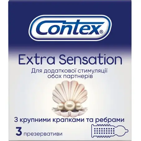 CONTEX Extra Sensation Презервативы рельефные с круп.точками для доп. стимул, № 3