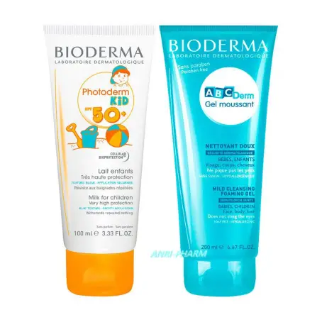 BIODERMA НАБОР ФОТОДЕРМ KID МОЛОЧКО SPF-50+ 100 мл+ABCDERM ГЕЛЬ ОЧИЩ. 200 мл