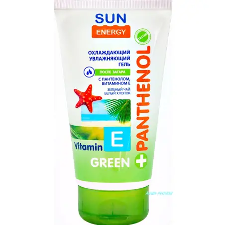 ГЕЛЬ SUN ENERGY Green Panthenol після засмаги охолодж. 150 мл