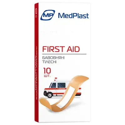 ПЛАСТ. МР MEDPLAST FIRST AID НАБІР 19 х 72 мм №10