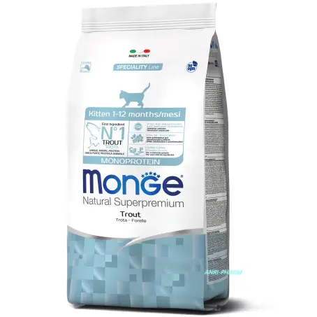 КОРМ ДЛЯ КОТІВ MONGE CAT MONOPROTEIN Kitten з фореллю 400 г