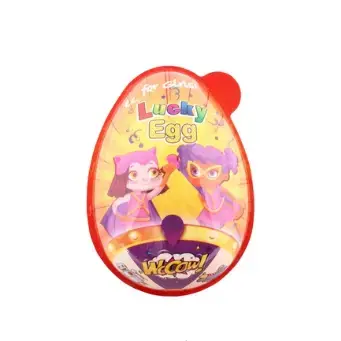 Яйцо пластиковое Wooow Lucky Egg с конфетами и сюрпризом для девочки, 80 г