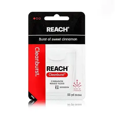 Зубная нить Reach Waxed Dental Floss, Cleanburst Cinnamon, 50.2м