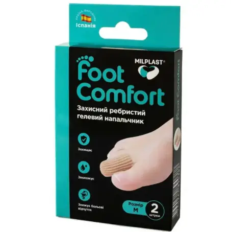 Напальчник гелевый Milplast Foot Comfort защитный, размер M, 2 штуки